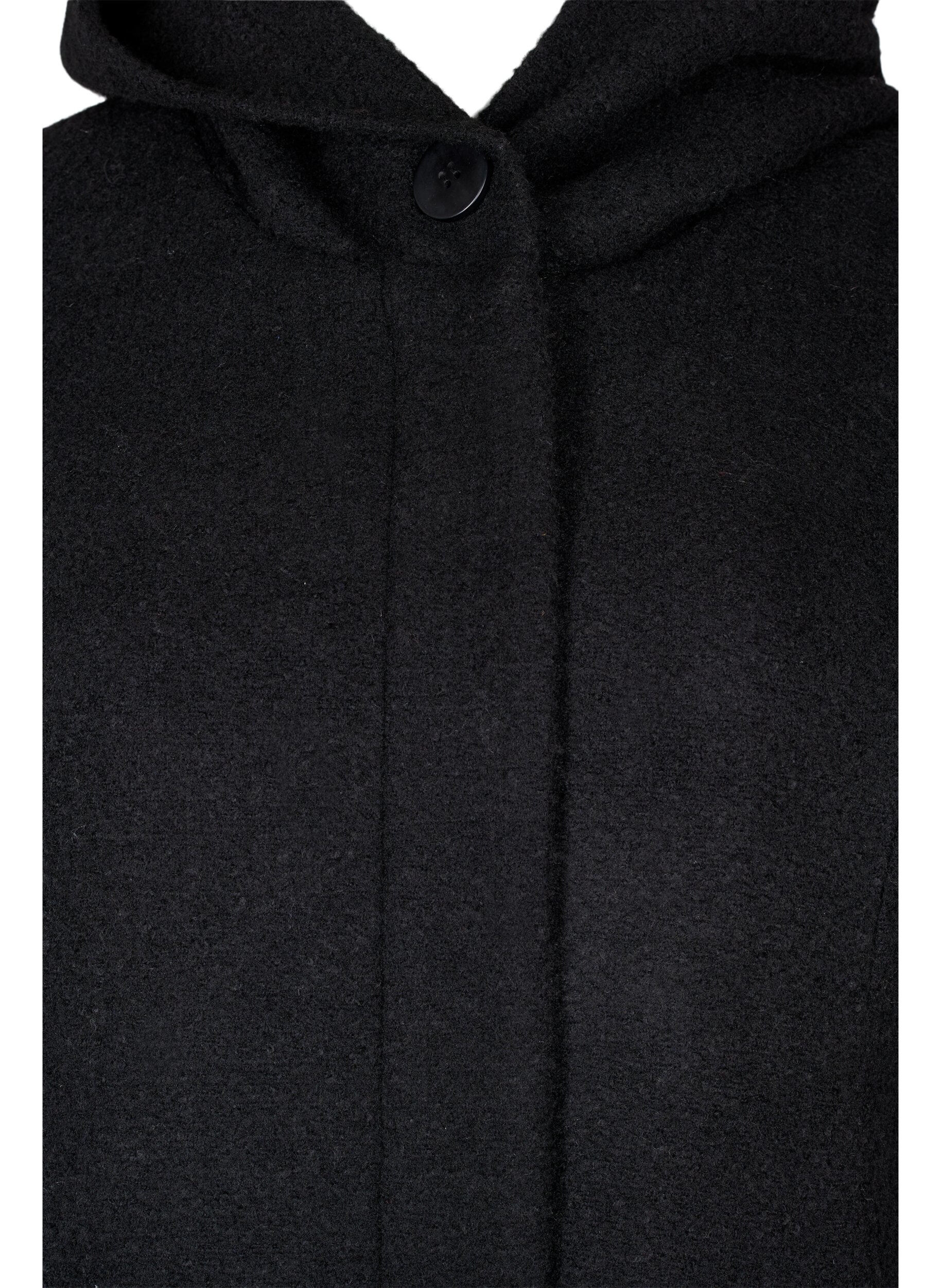 Zizzi Manteau &agrave; capuche silhouette en A, Black, Packshot image number 2