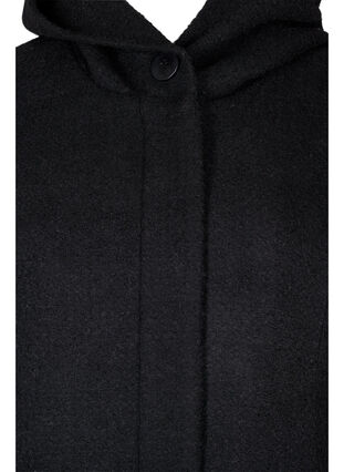 Manteau à capuche silhouette en A, Black, Packshot image number 2