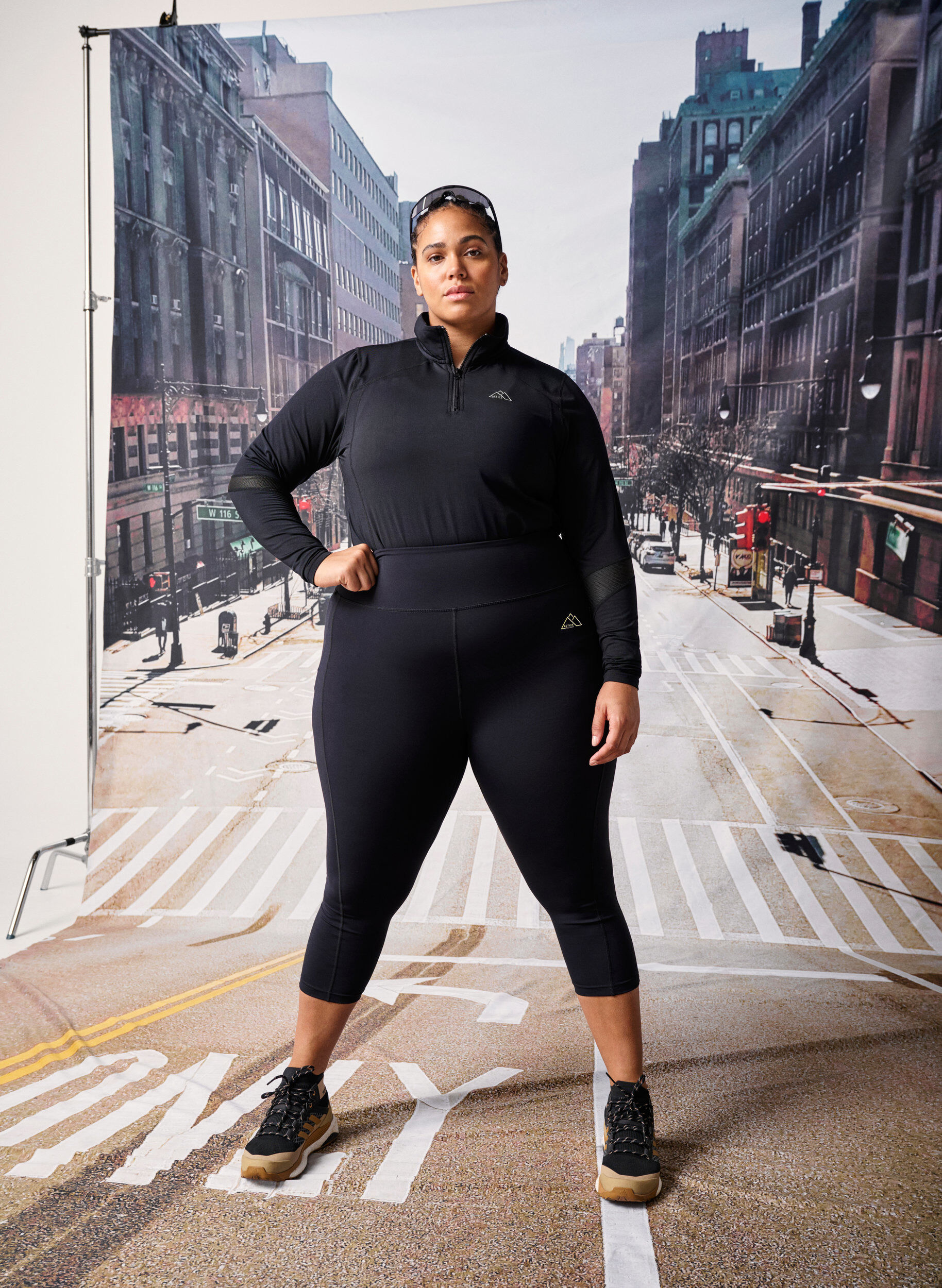 Zizzi Leggings de sport longueur 3/4 avec poches, Black, Image image number 0