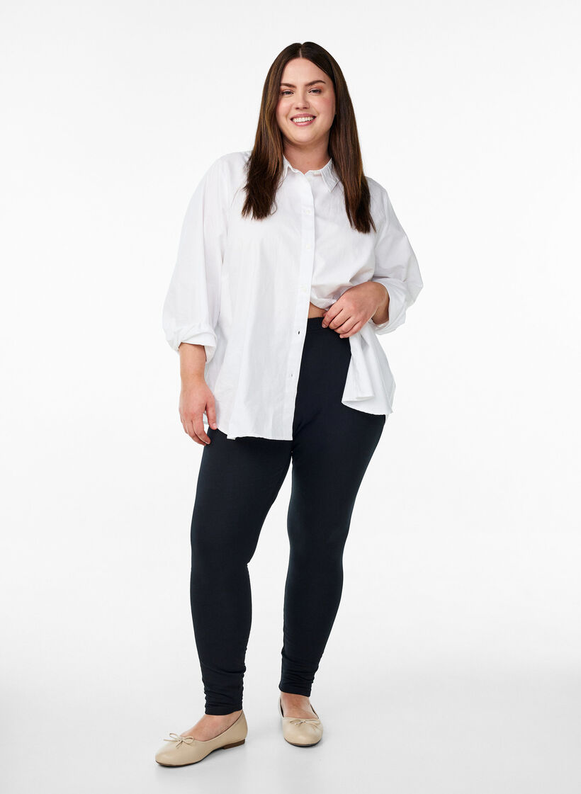 Leggings en coton avec doublure, Noir, Model image number 1