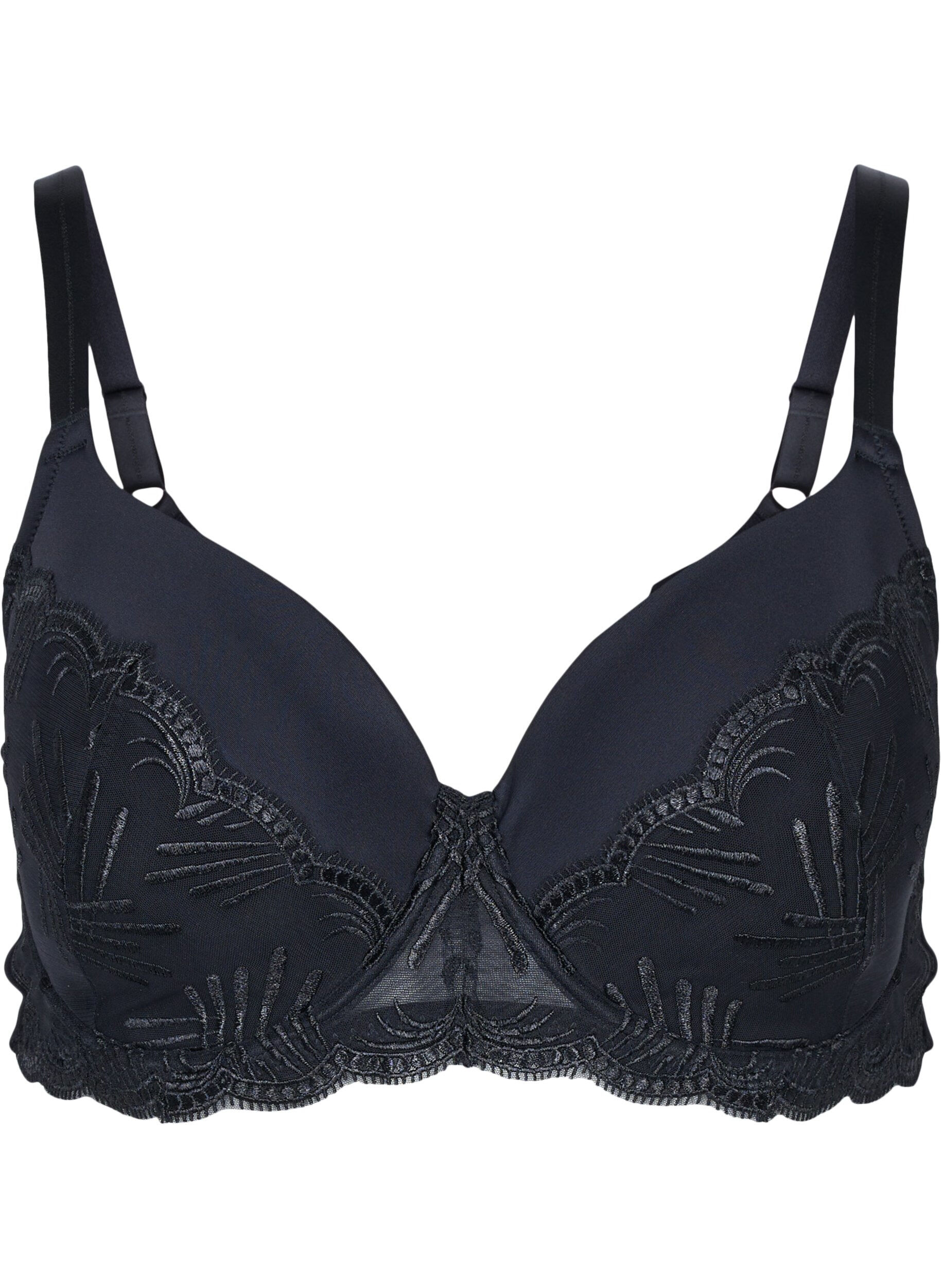 Zizzi Soutien-gorge &agrave; armatures avec rembourrage et dentelle, Black, Packshot image number 0