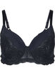 Soutien-gorge à armatures avec rembourrage et dentelle, Black, Packshot image number 0