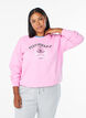 Sweatshirt avec imprimé texte, Rose, Model image number 0