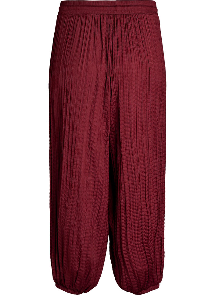 Pantalon ballon textur&eacute; avec ceinture &eacute;lastique, Bordeaux, Packshot image number 1