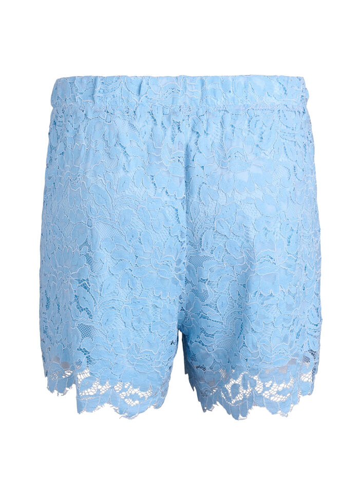 Short en dentelle taille haute avec poches, Bleu, Packshot image number 1