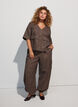 Pantalon cargo en coton &agrave; carreaux, Marron, Model image number 0