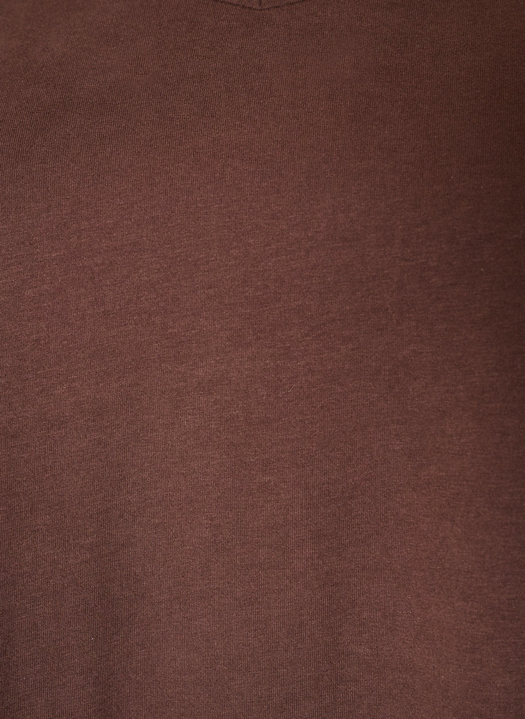 ZizziT-shirt en coton uni basique, Marron, Packshot image number 2