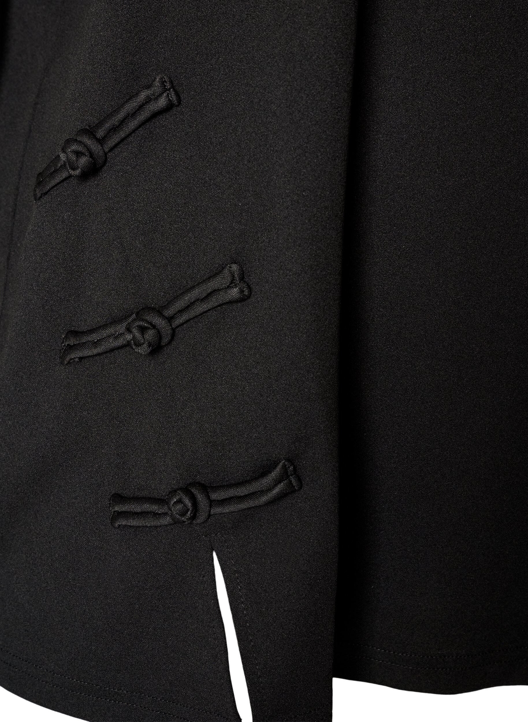ZizziT-shirt avec fentes et fermetures par n&oelig;uds d&eacute;coratifs, Noir, Packshot image number 3