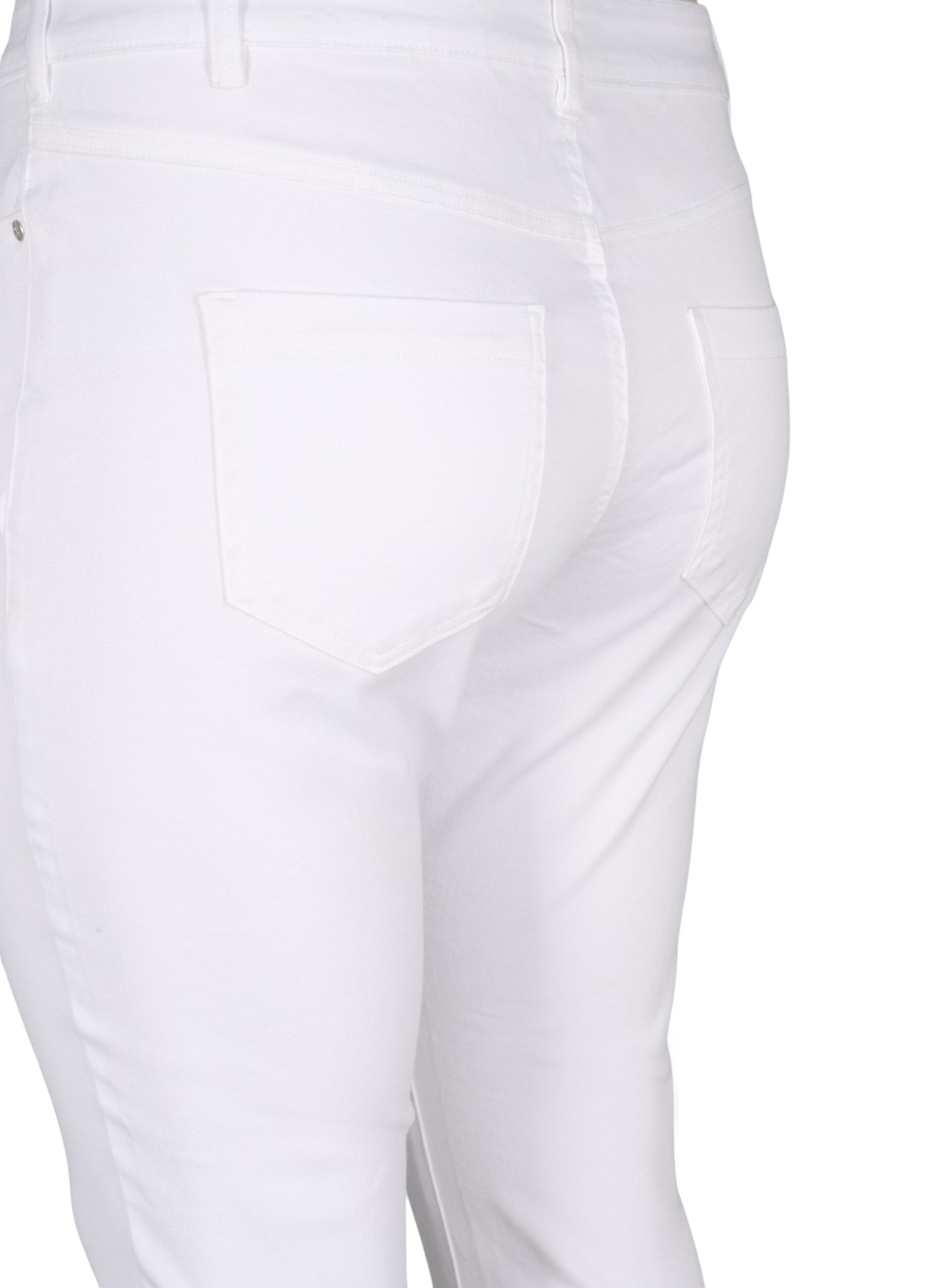 Zizzi Jean taille r&eacute;guli&egrave;re Viona, Blanc, Packshot image number 3