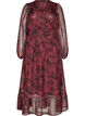 Robe maxi avec imprim&eacute; floral et smocks, Bordeaux fonc&eacute;, Packshot image number 0