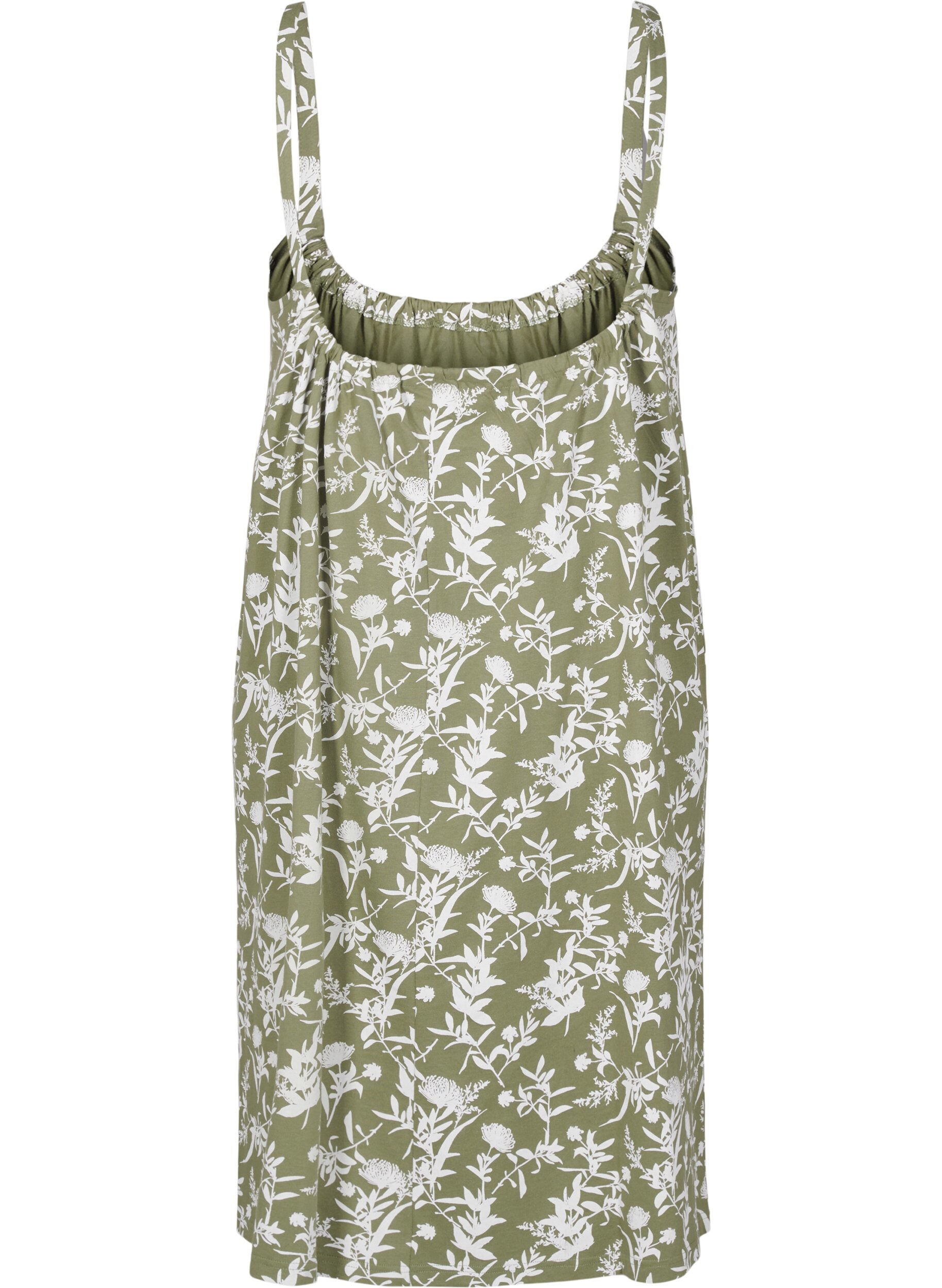 ZizziRobe &agrave; bretelles midi en coton bio, Vert, Packshot image number 1