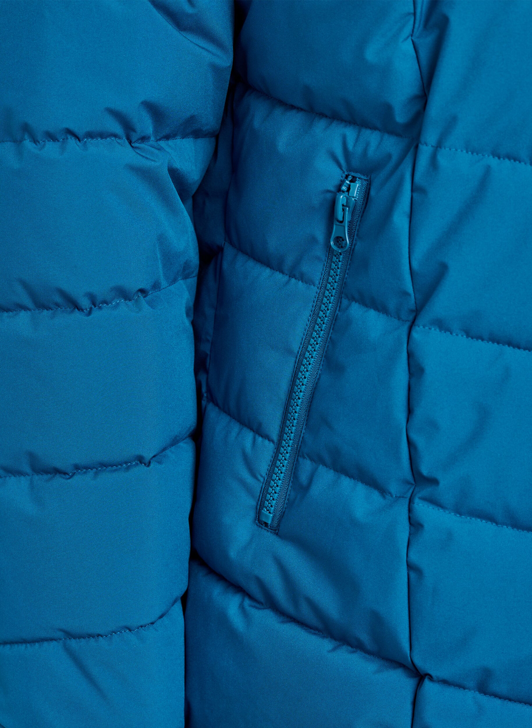 Zizzi Veste courte &agrave; capuche, Bleu p&eacute;trole, Packshot image number 3