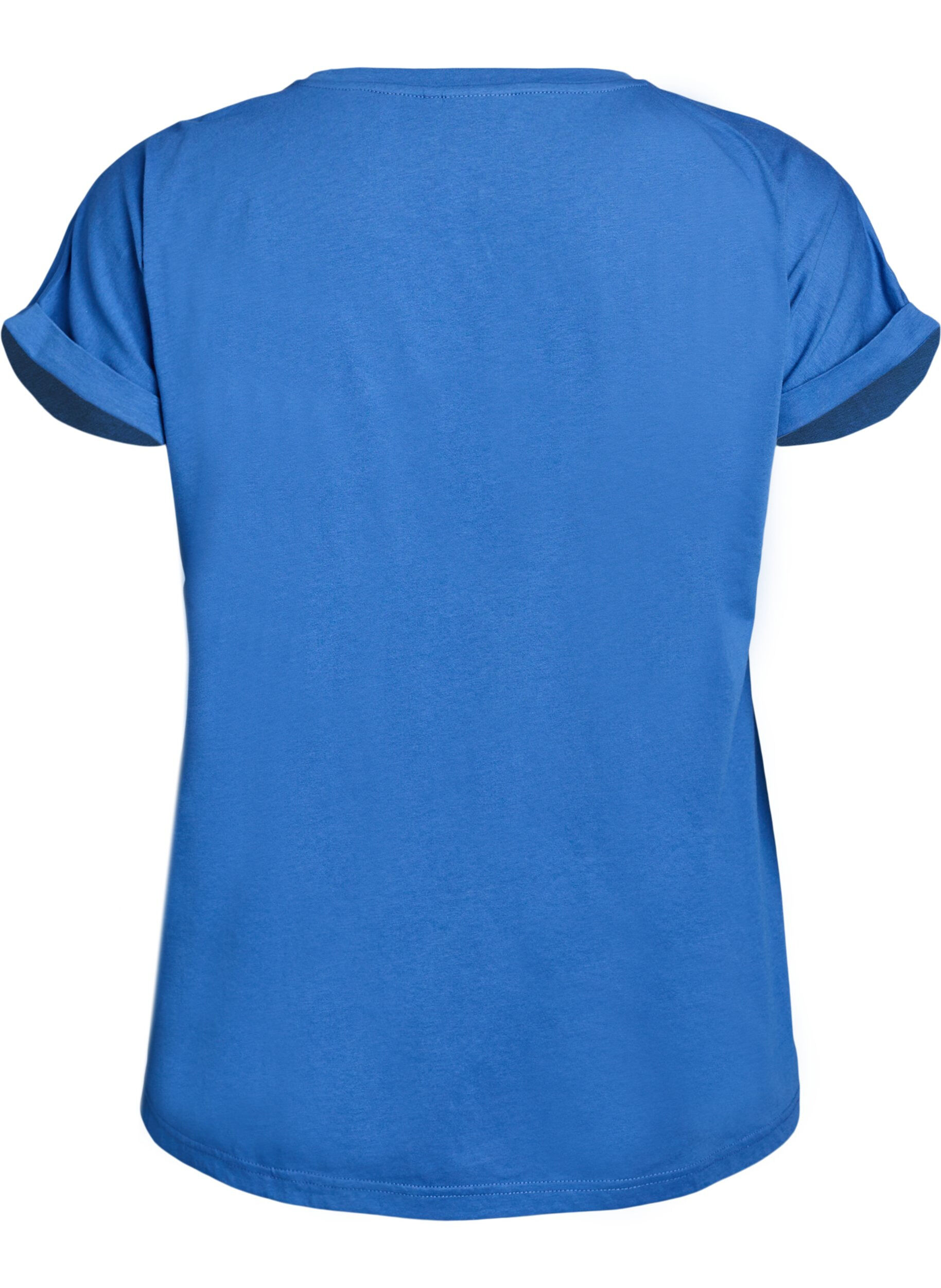 ZizziT-shirt &agrave; manches courtes en m&eacute;lange de coton, Bleu, Packshot image number 1