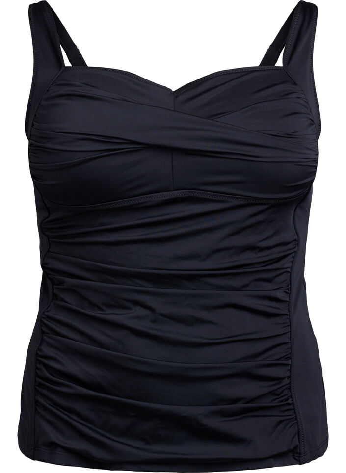 Tankini drap&eacute;, Noir, Packshot image number 0