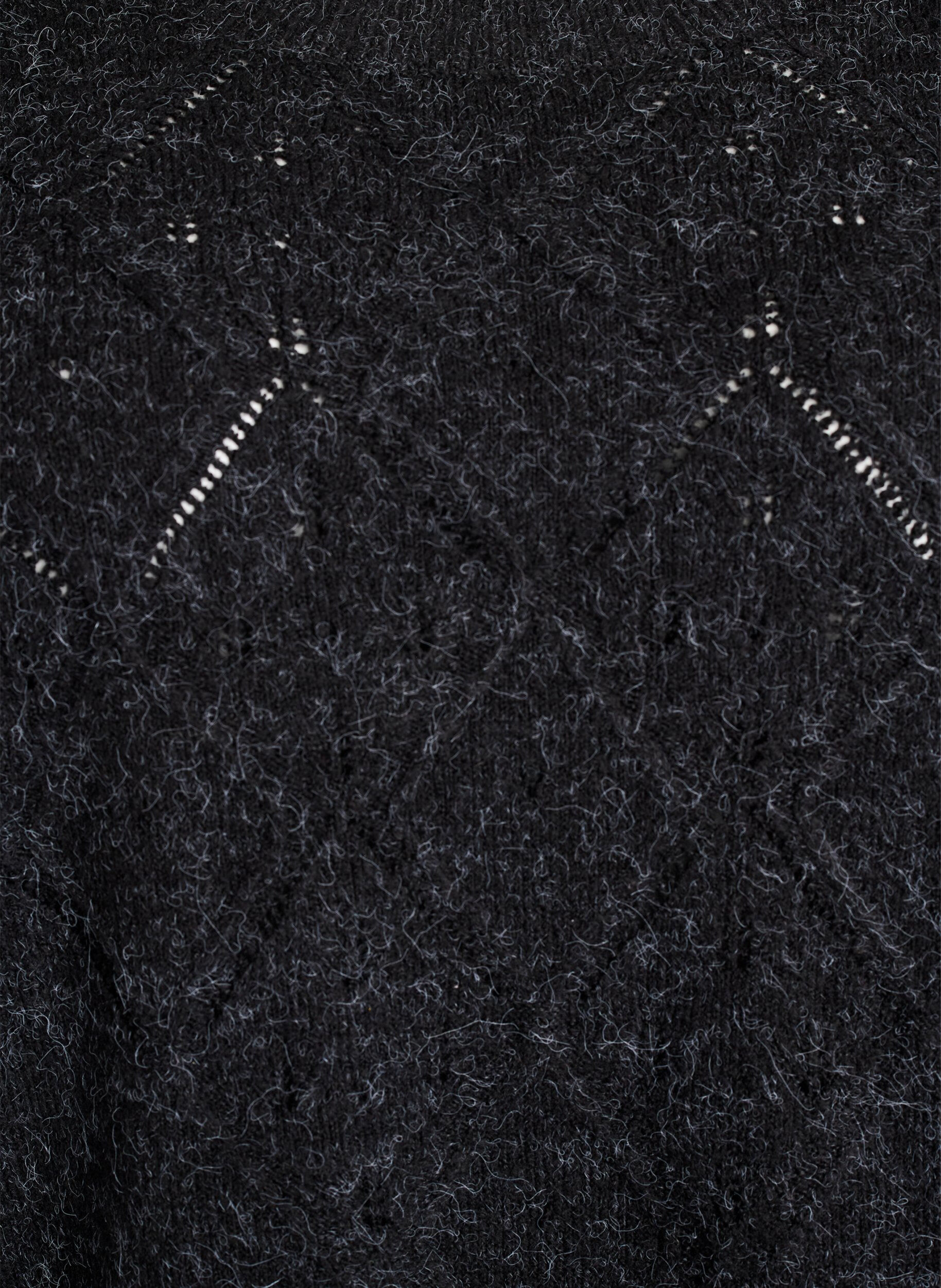 Zizzi Haut en maille &agrave; motif ajour&eacute; et manches ballon, Gris anthracite, Packshot image number 2