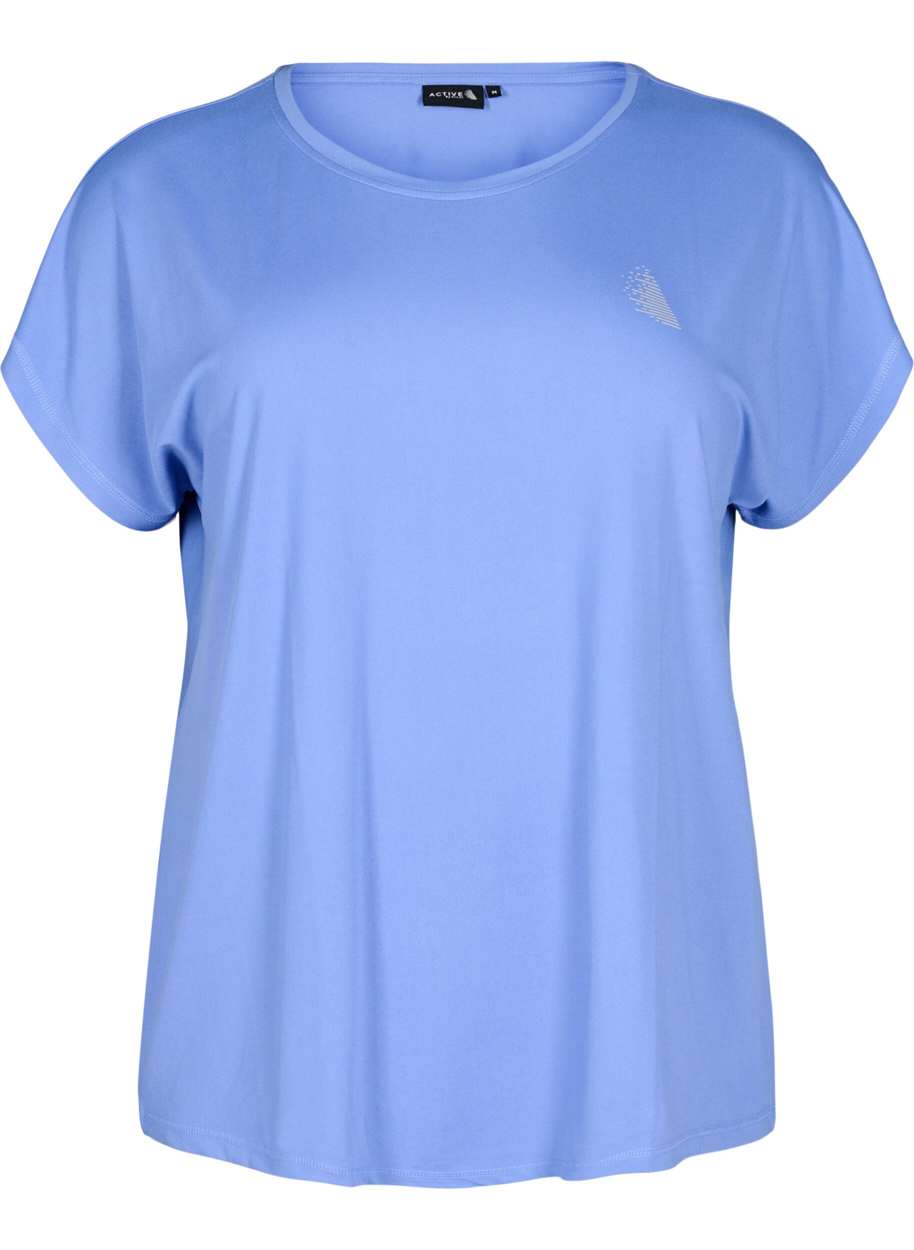 Zizzi T-shirt de sport uni, Bleu, Packshot image number 0