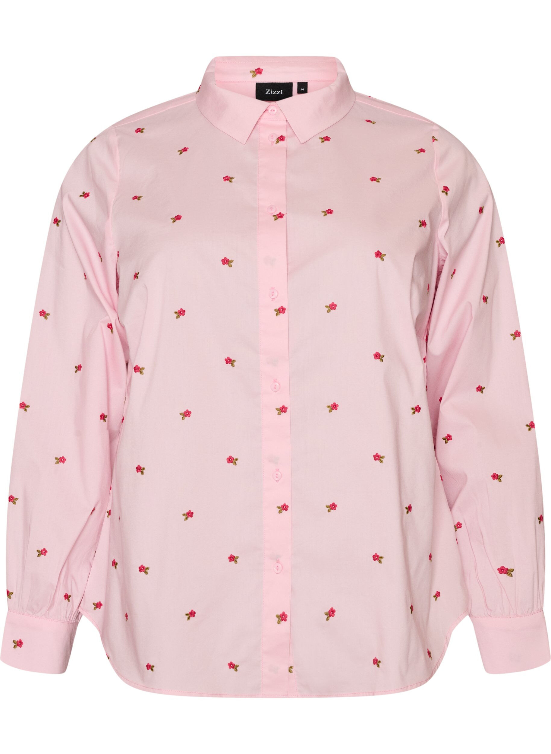 ZizziChemise avec cerises brod&eacute;es, Rose, Packshot image number 0