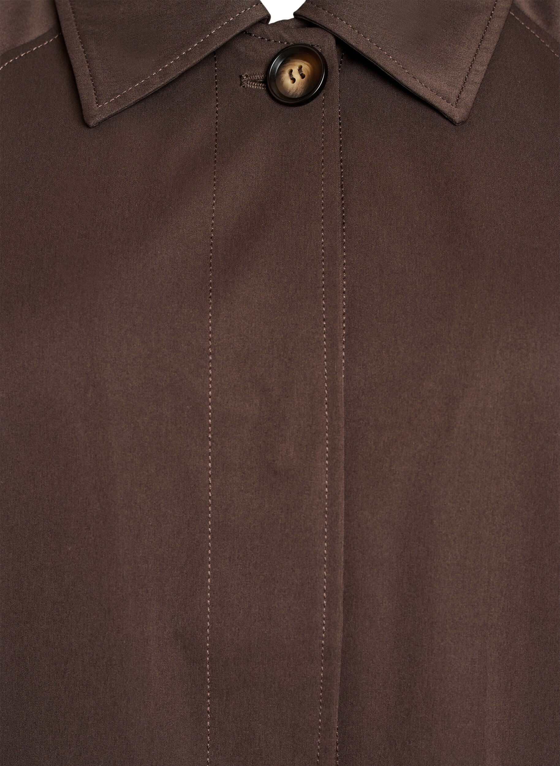 Zizzi Trench court avec col et manches raglan, Marron, Packshot image number 2