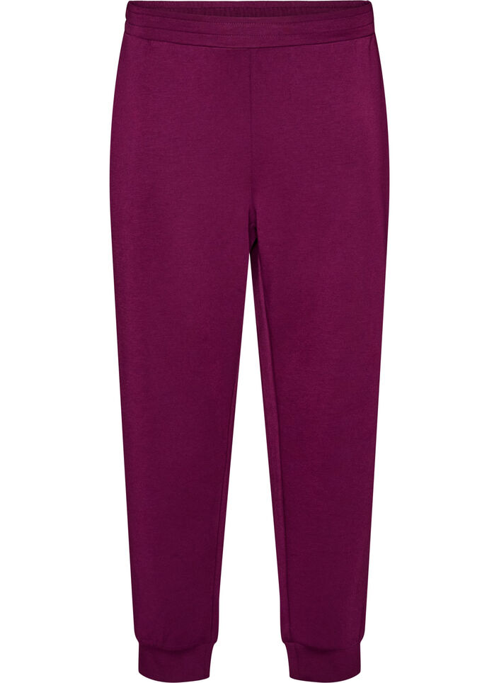 Pantalon en jersey taille haute avec poches, Violet, Packshot image number 0