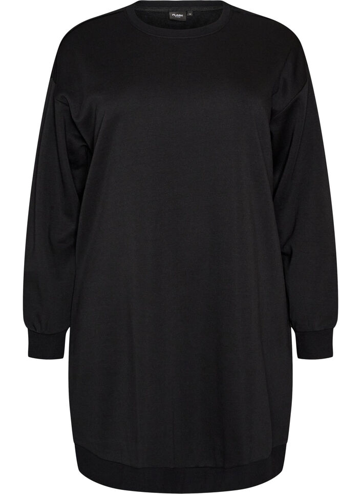 Robe sweat ample avec des poches, Noir, Packshot image number 0