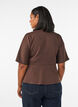 Blouse peplum avec manches longueur coude, Marron, Model image number 2