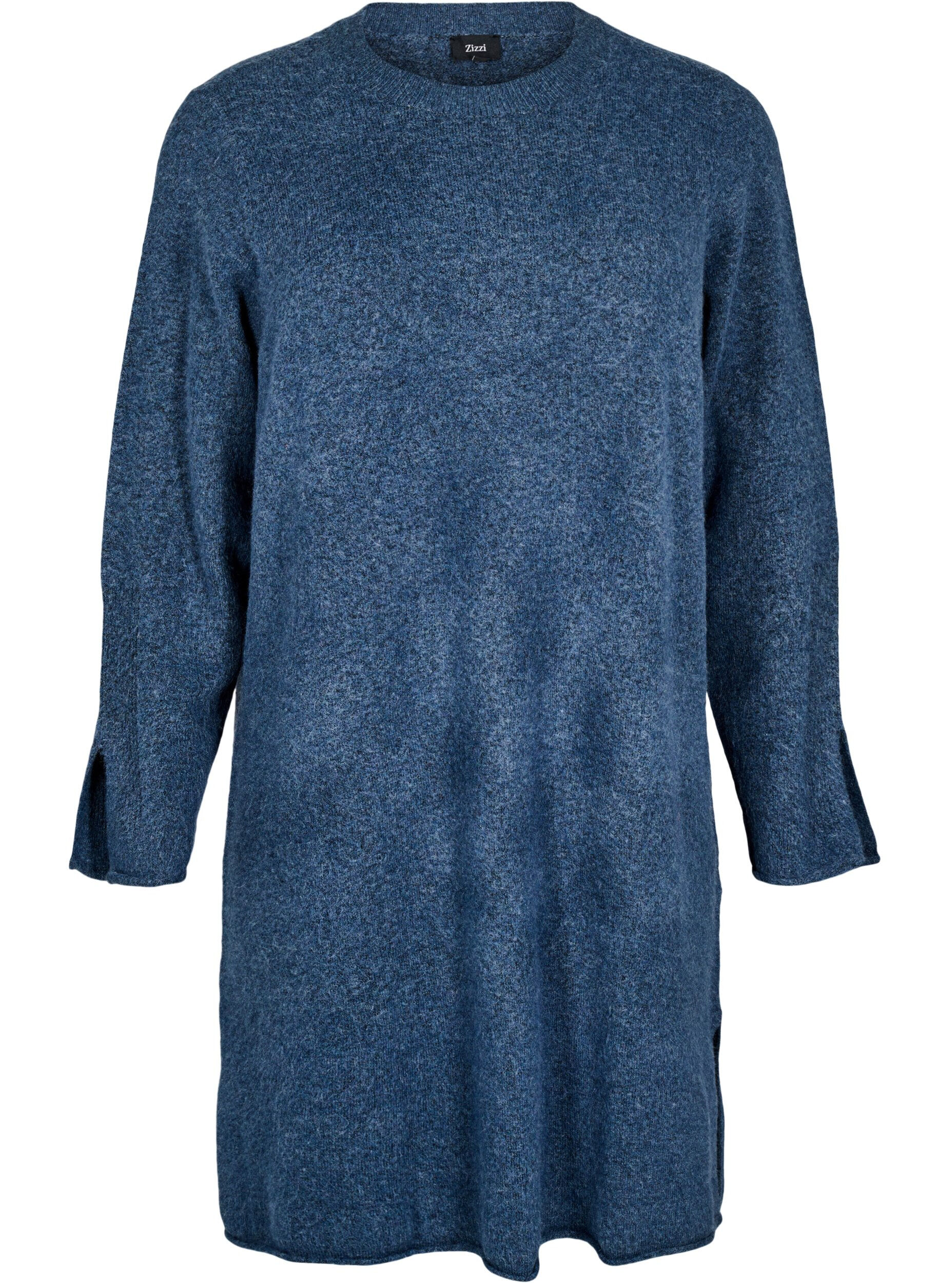 Zizzi Robe en tricot avec des fentes, Bering Sea Mel., Packshot image number 0