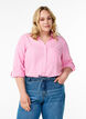 Chemise en lin et viscose avec manches 3/4, Rose, Model image number 0
