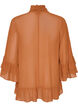 Blouse avec ruban &agrave; nouer et volants, Camel, Packshot image number 1