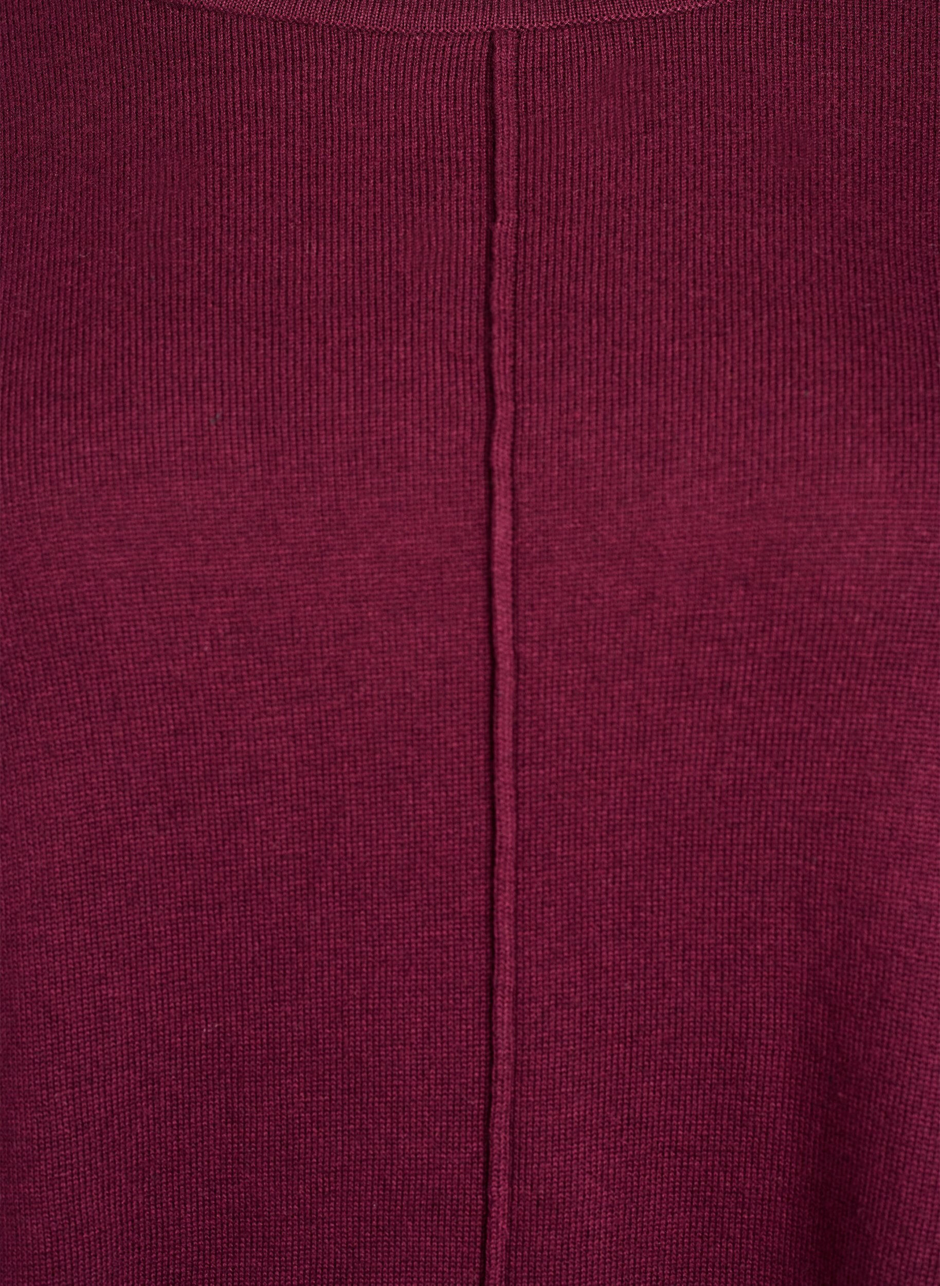 ZizziBlouse tricot&eacute;e en m&eacute;lange coton-viscose, Bordeaux fonc&eacute;, Packshot image number 2
