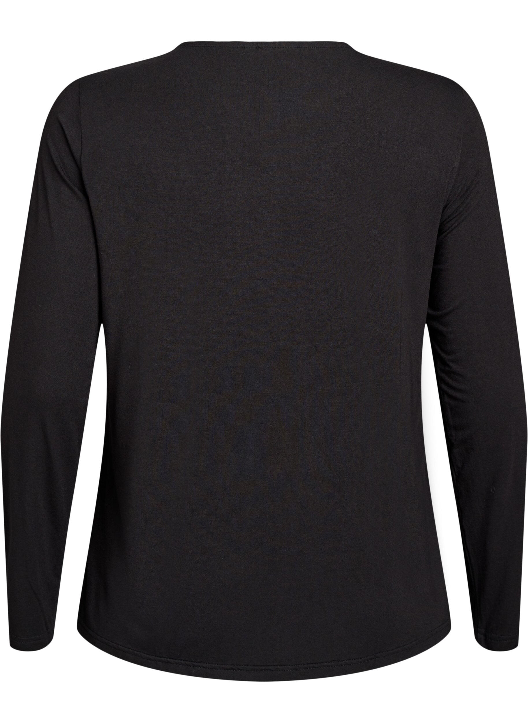 Zizzi Chemisier ray&eacute; &agrave; manches longues, Noir, Packshot image number 1