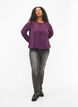 Blouse à manches longues avec de la dentelle, Deep Purple, Model image number 2