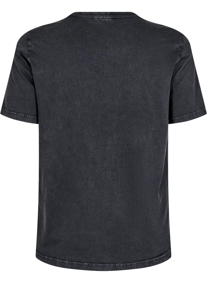 T-shirt avec œillets et imprimé, Grey Washed , Packshot image number 1