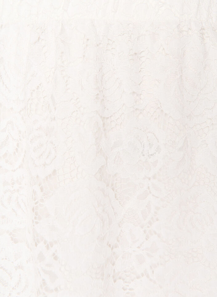 Jupe midi en dentelle avec taille &eacute;lastique, Blanc, Packshot image number 2