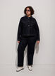 Veste en jean classique avec surpiq&ucirc;res contrastantes, Bleu, Model image number 1