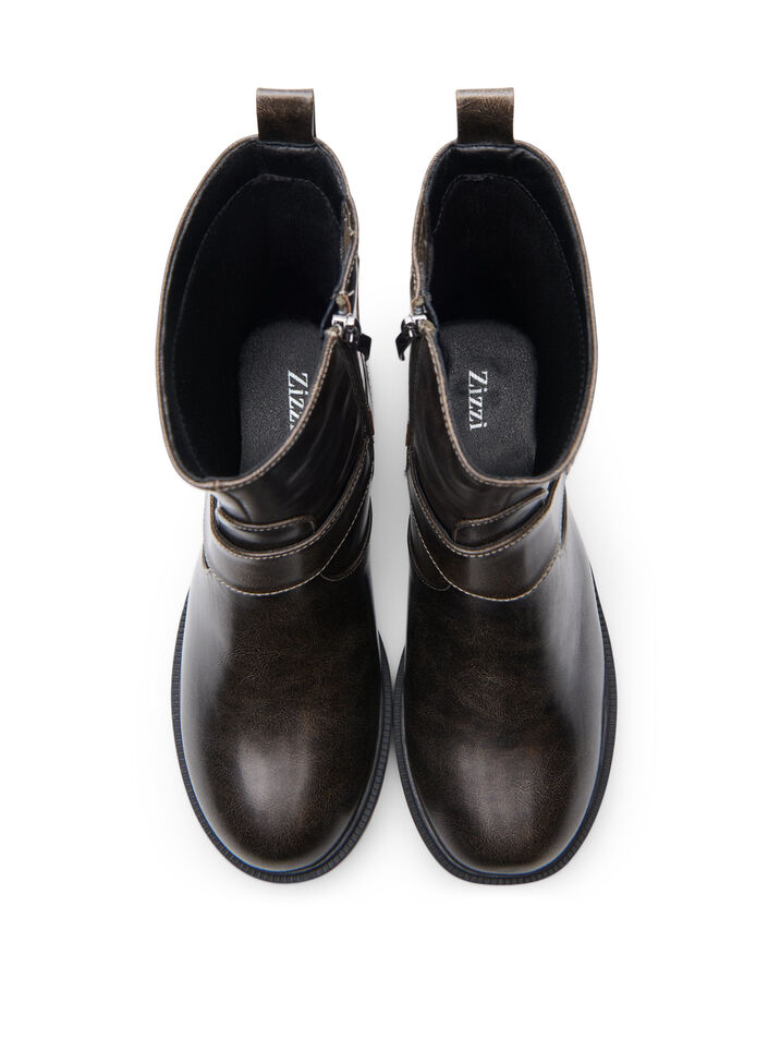 Large - Bottine biker courte, Marron, Packshot image number 2