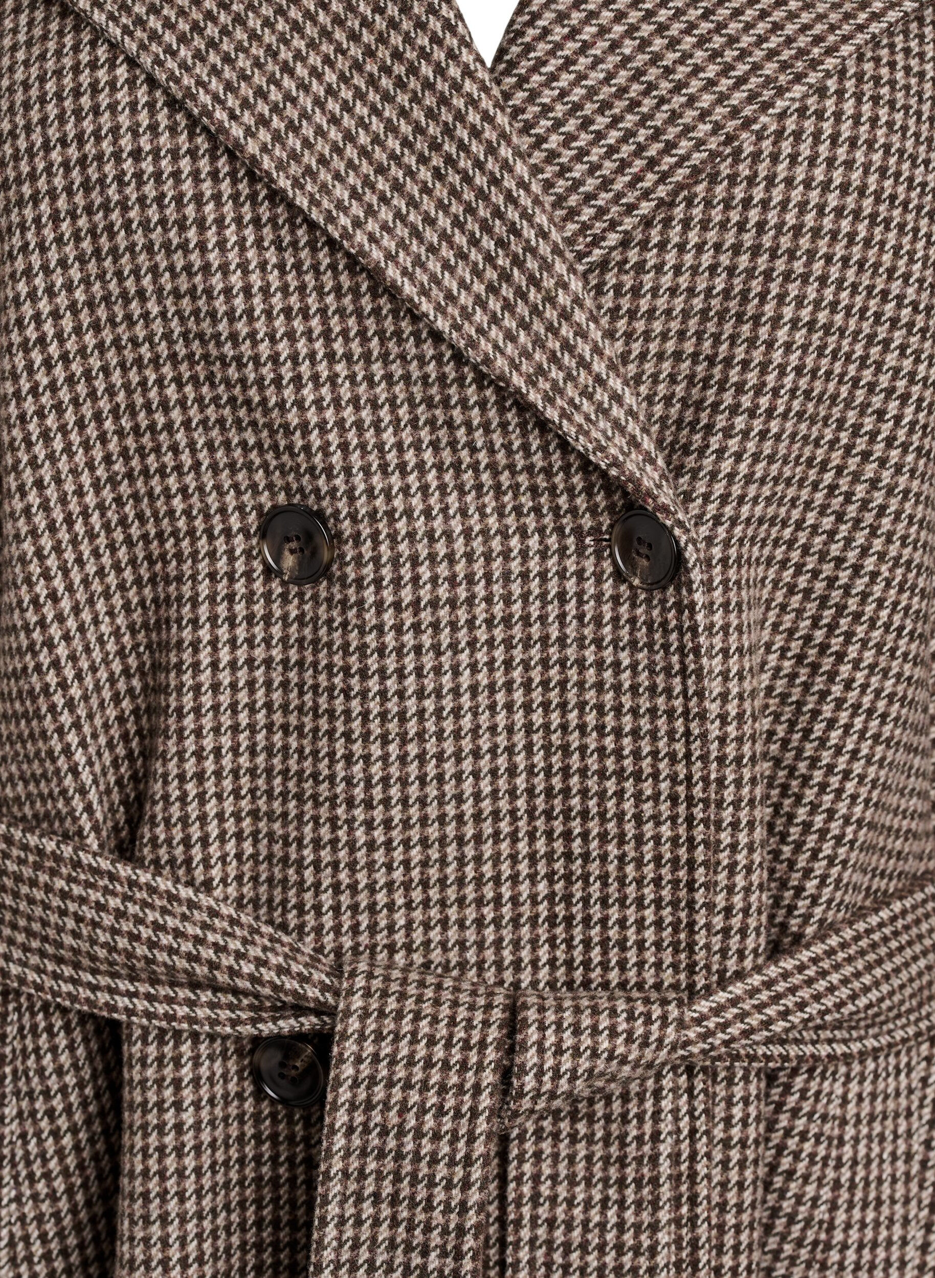 Zizzi Manteau &agrave; carreaux avec ceinture, Marron, Packshot image number 2