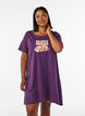 Chemise de nuit &agrave; manches courtes en coton biologique, Bleu, Model image number 0