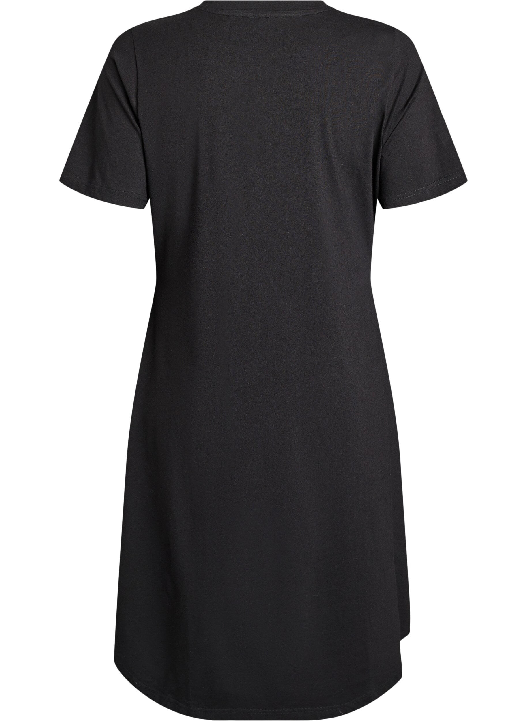 ZizziRobe en coton avec d&eacute;tail torsad&eacute;, Noir, Packshot image number 1