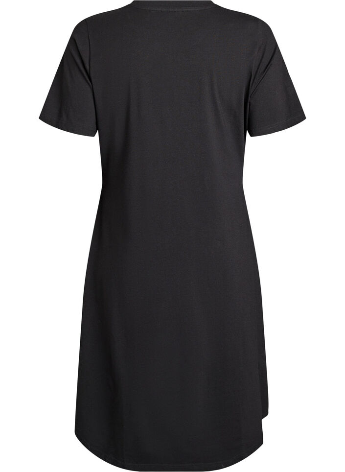 Robe en coton avec d&eacute;tail torsad&eacute;, Noir, Packshot image number 1