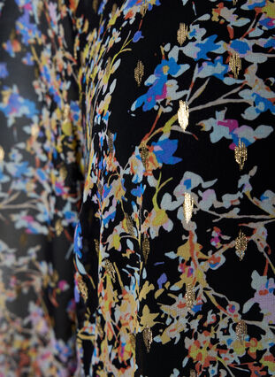 Tunique à imprimé floral et lurex, Black/Vibrant Flower, Packshot image number 3