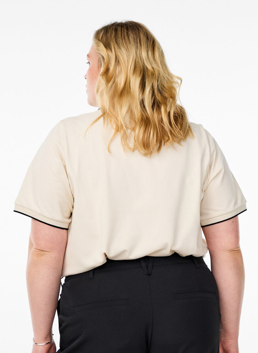 Polo à manches courtes, Beige, Model image number 2