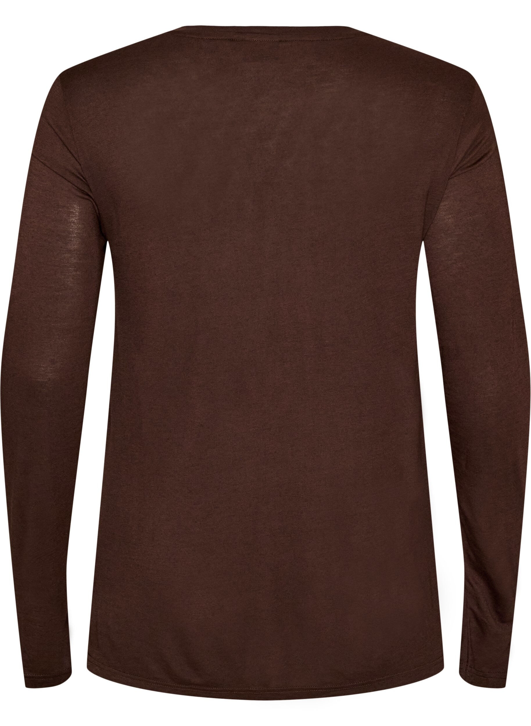 ZizziChemisier &agrave; manches longues en laine et viscose, Marron, Packshot image number 1
