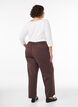 Pantalon de costume taille haute coupe droite, Marron, Model image number 1