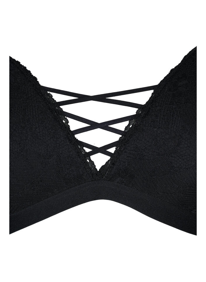 Soutien-gorge en dentelle rembourré, Black, Packshot image number 2