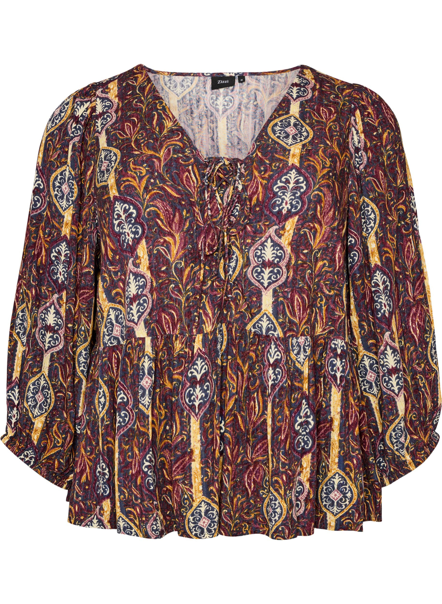 ZizziBlouse &agrave; imprim&eacute; cachemire et d&eacute;tails en dentelle, Violet, Packshot image number 0