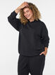Sweat &agrave; capuche en jersey, Noir, Model image number 0
