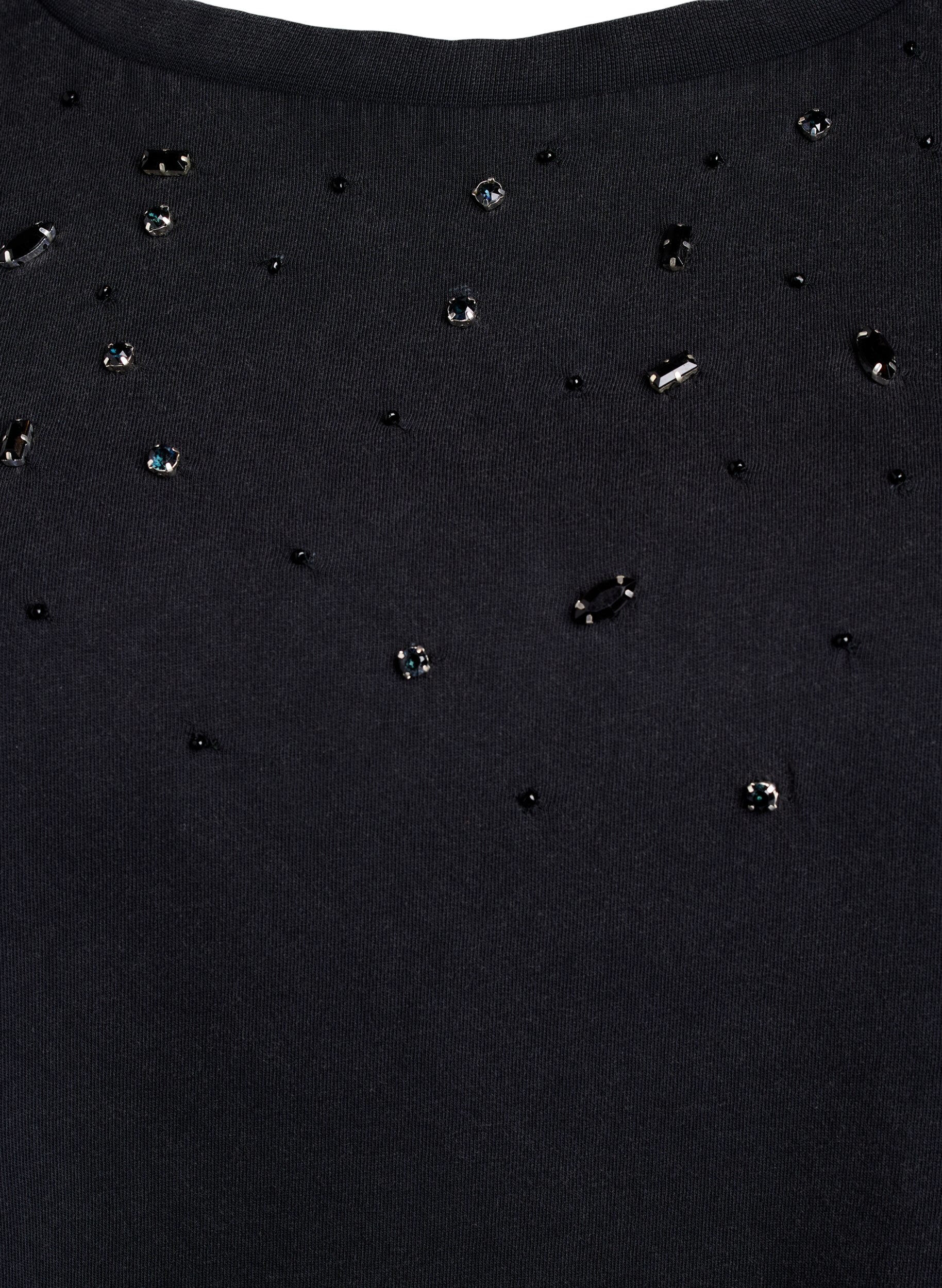 Zizzi T-shirt Boxy avec perles et strass, Gris anthracite, Packshot image number 2