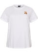 T-shirt en coton bio avec motif ourson, Blanc, Packshot image number 0