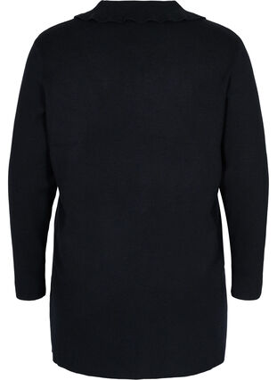 Veste en tricot avec col à volants et poches, Black, Packshot image number 1
