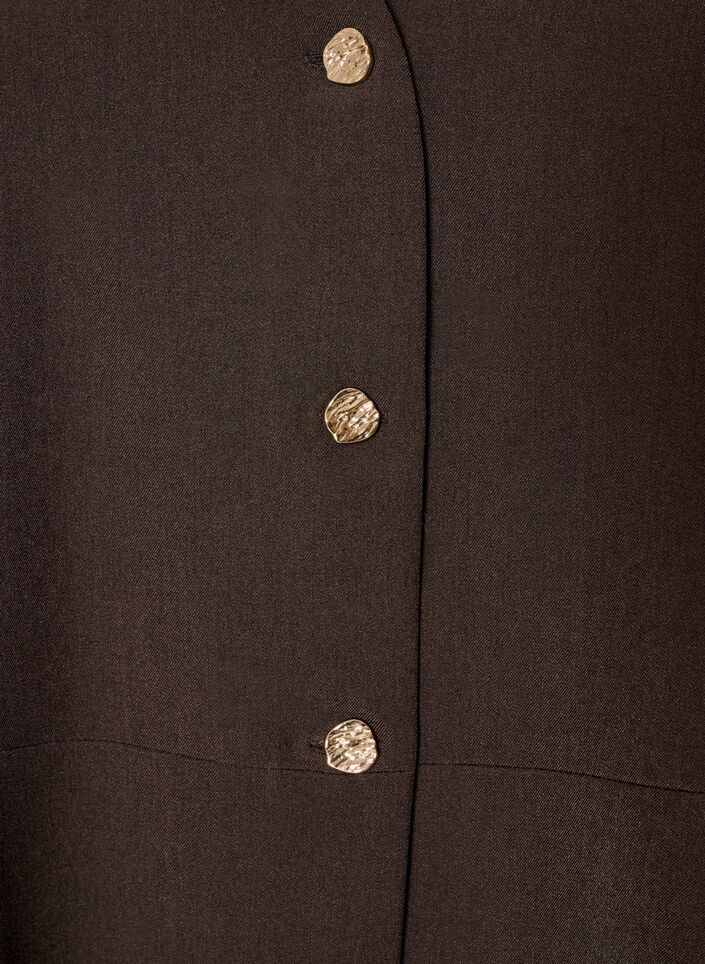 Gilet &agrave; fines rayures avec basque, Marron, Packshot image number 2